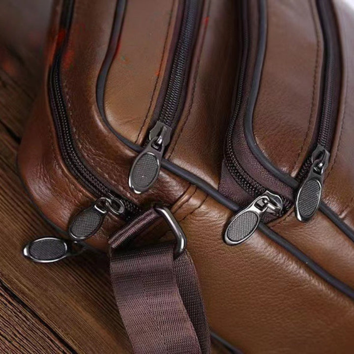 Skanto | Men’s Genuine Leather Shoulder Bag – Cowhide Crossbody with Adjustable Strap