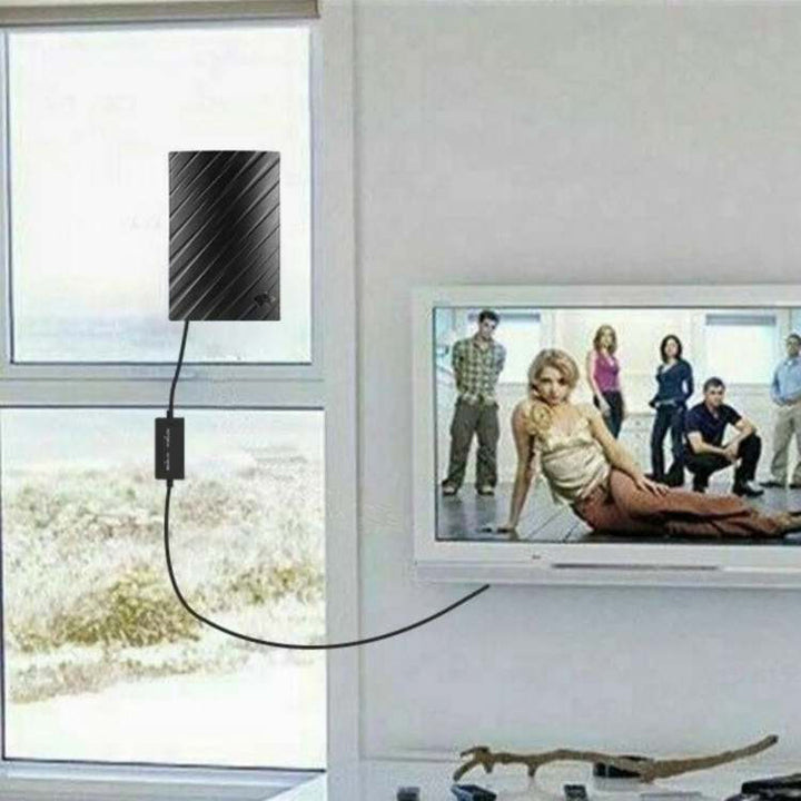 Skanto | 4K Innendørs TV-antenn | 600-mils rekkevidde, Plug & Spill installasjon for gratis HD-kanaler