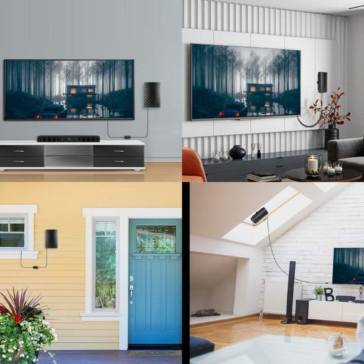 Skanto | 4K Innendørs TV-antenn | 600-mils rekkevidde, Plug & Spill installasjon for gratis HD-kanaler