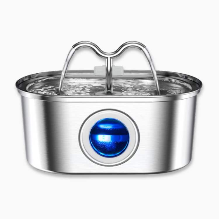 Kattens vannfontene laget av rustfritt stål – Stille, hygienisk og BPA-fri – 2L kapasitet | Skanto