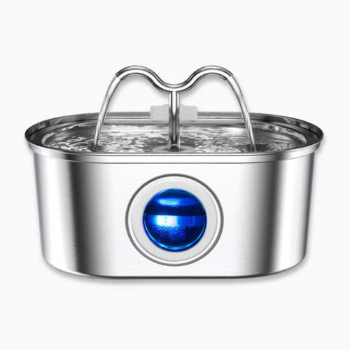 Kattens vannfontene laget av rustfritt stål – Stille, hygienisk og BPA-fri – 2L kapasitet | Skanto