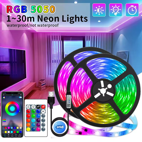 USB LED STRIPE MED FARGEENDRING - RGB LYS FOR ROMDEKORASJON & TV BAKBELYSNING | Skanto