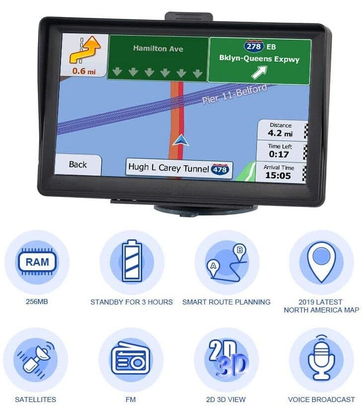 Skanto | 7" GPS Navigasjonssystem – 2025 Oppgradert Sat Nav for Biler & Lastebiler