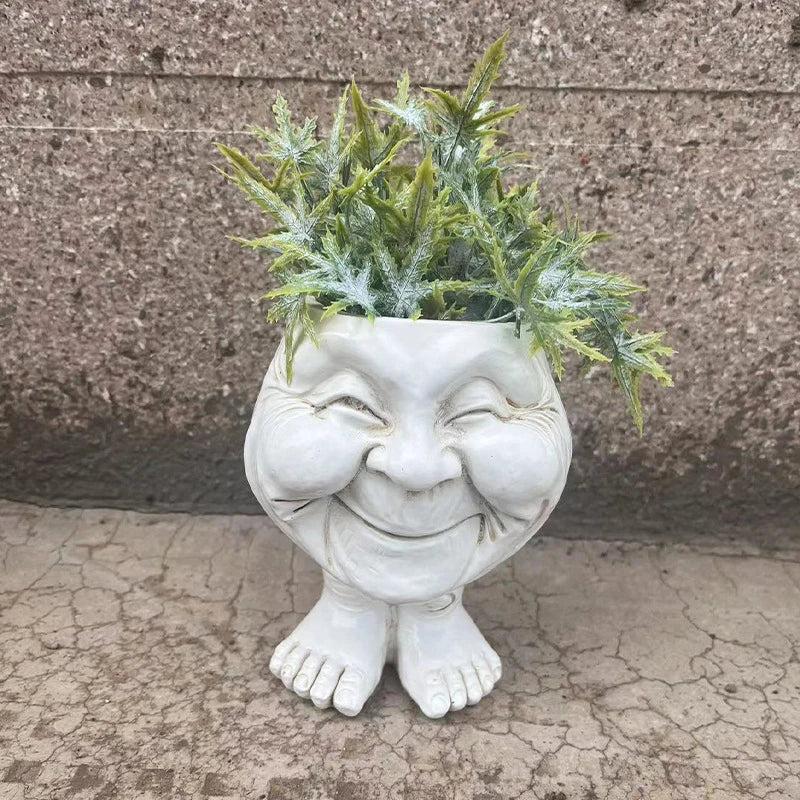 Skanto | Morsom Ansikt Resin Sukulent Plantekrukke - GigglePot
