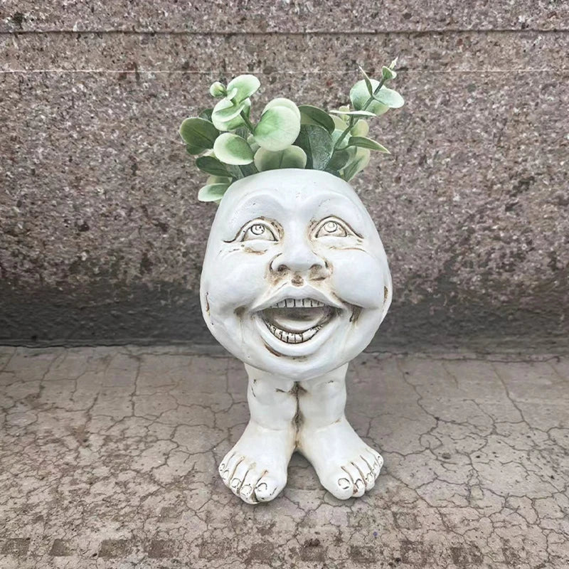 Skanto | Morsom Ansikt Resin Sukulent Plantekrukke - GigglePot