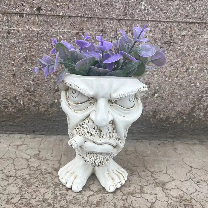Skanto | Morsom Ansikt Resin Sukulent Plantekrukke - GigglePot