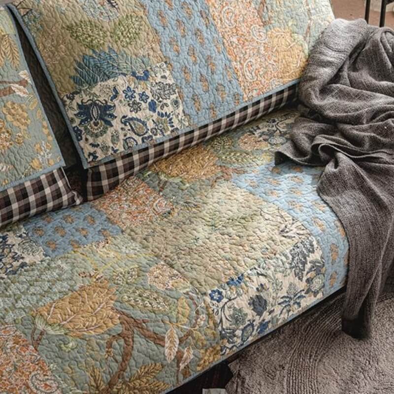 Europeisk Floral Cotton Sofa Deksel Beskyttende Non-slip | Skanto