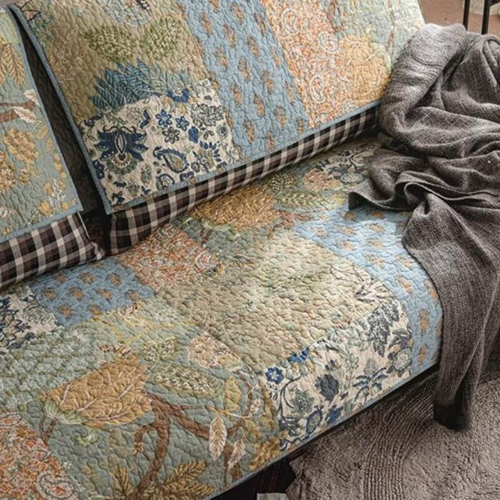 Europeisk Floral Cotton Sofa Deksel Beskyttende Non-slip | Skanto