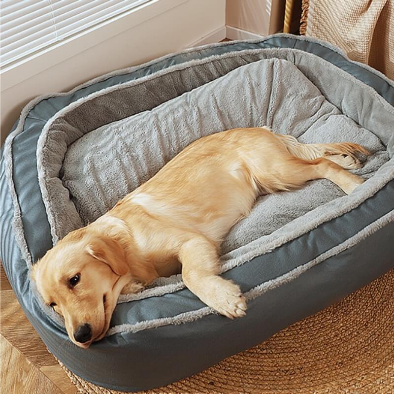 Large Deep-Sleep Ortopedisk Hundeseng Plys Polyester Komfort | Skanto