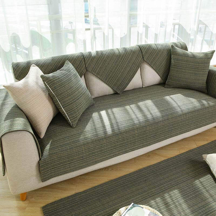 Nature Linen Håndvevd Anti-ripes Sofatrekk 70x70 cm | Skanto