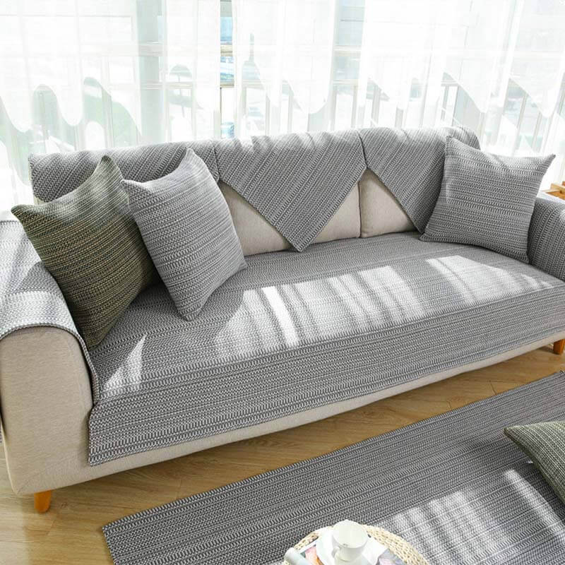 Nature Linen Håndvevd Anti-ripes Sofatrekk 70x70 cm | Skanto