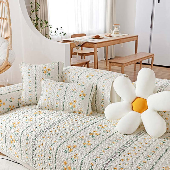 Trykt Ren Bomull Anti-riper Møbelbeskytter Sofa Trekk | Skanto