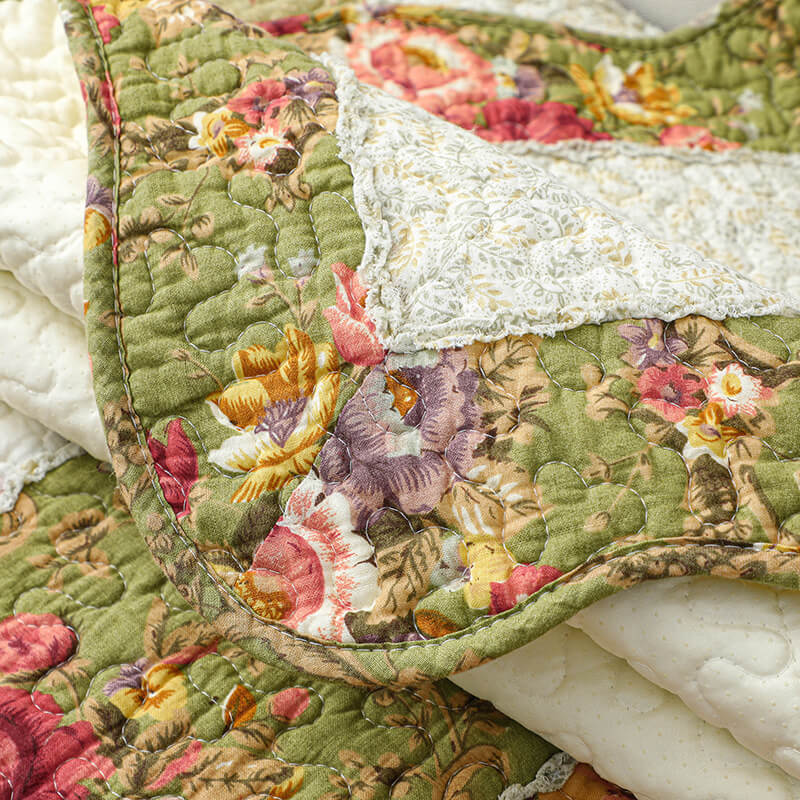 Vintage Flower Plaid Bomullssofa Deksel - Myk Miljøvennlig Design | Skanto
