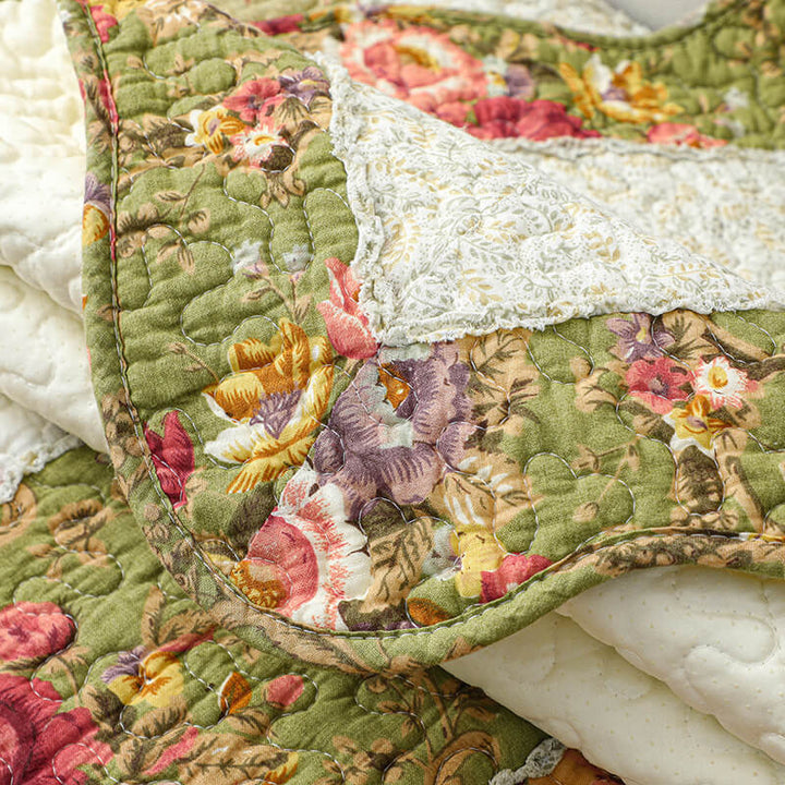 Vintage Flower Plaid Bomullssofa Deksel - Myk Miljøvennlig Design | Skanto