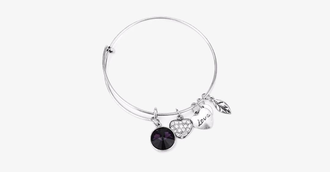 Skanto | Februar fødselsstein charm armbånd