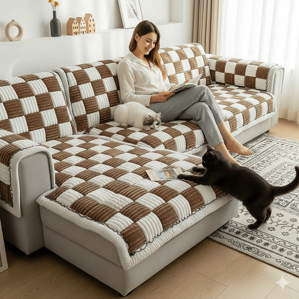 Skanto | GardenGuard – Elegant Sofadekke med Antisklibakside for Stil & Komfort