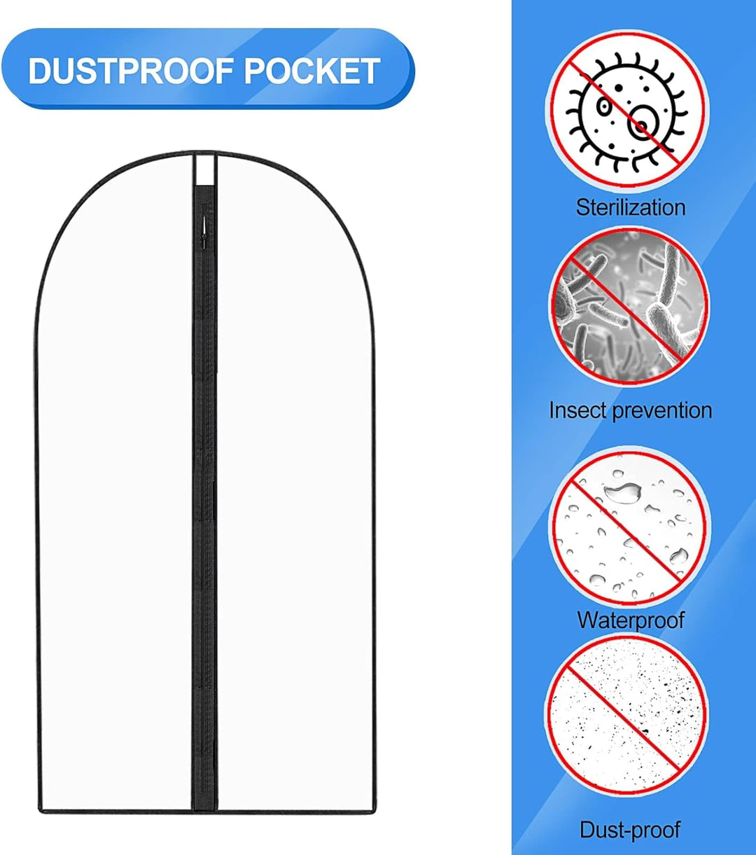 Ekstra-lang kjole & gown plaggveske – 180 cm beskyttende deksler med håndtak | Skanto