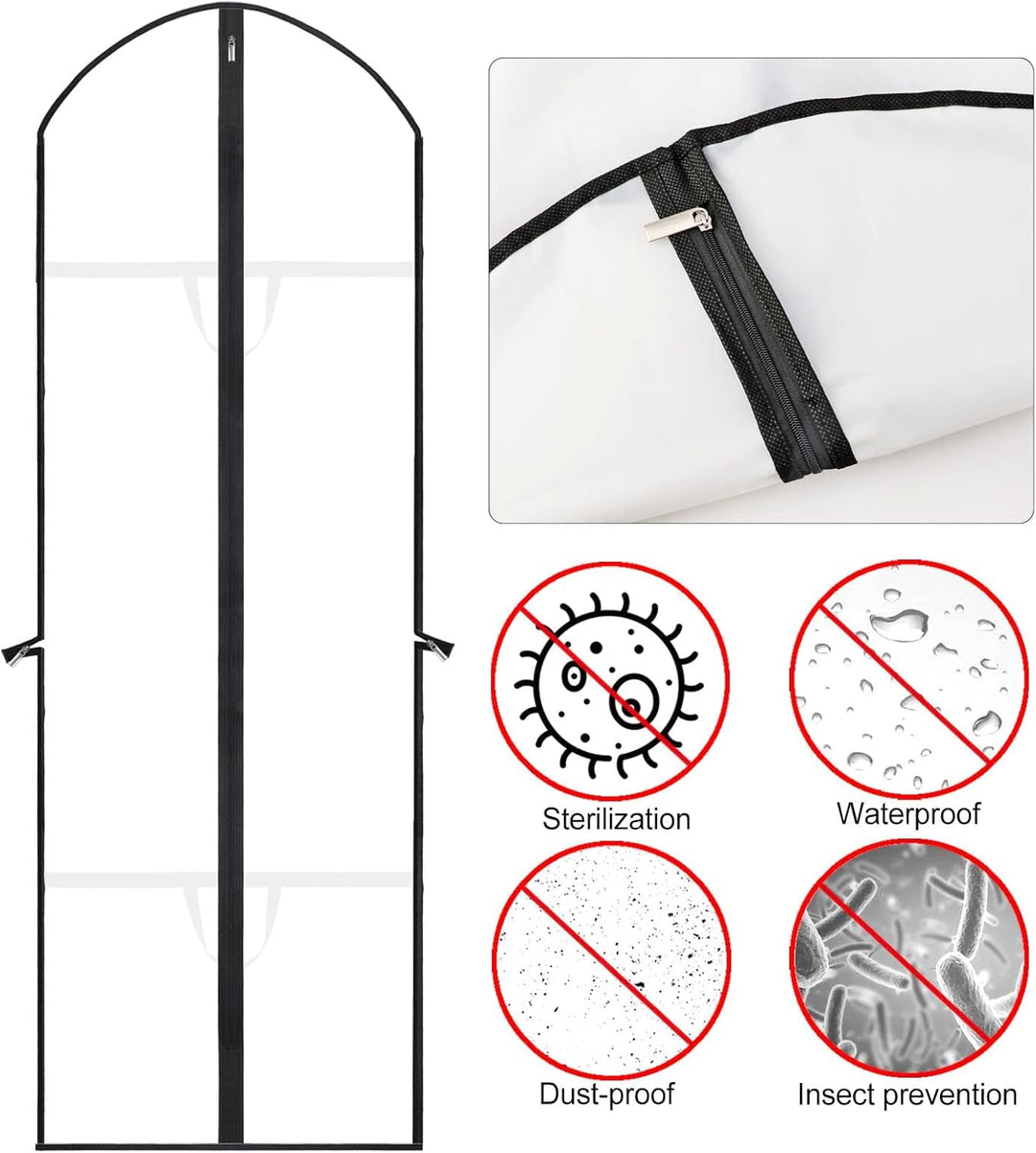 Ekstra-lang kjole & gown plaggveske – 180 cm beskyttende deksler med håndtak | Skanto