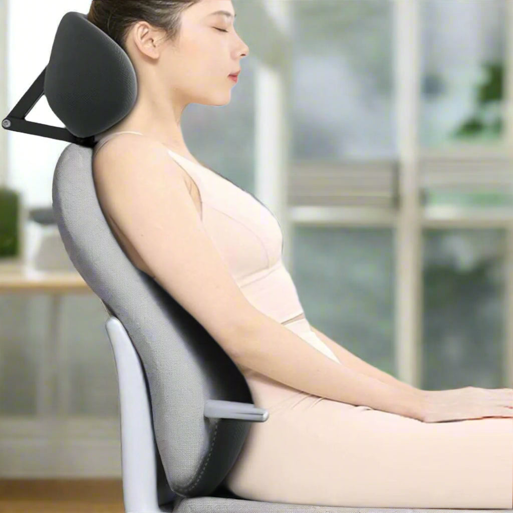Skanto | Ergonomisk nakkepute og midjestøttepute for kontorstol - Komfortabel hodepute for hjemme- og kontorbruk