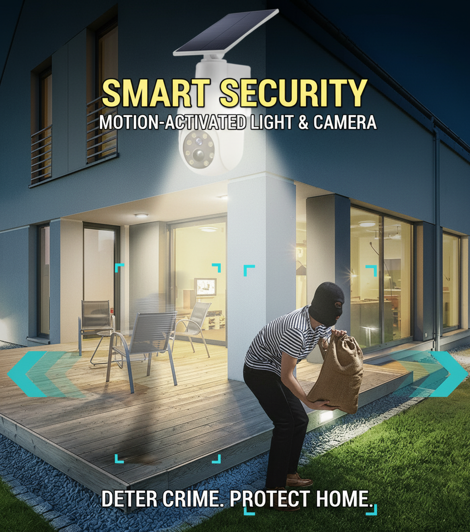 Skanto | Solcelledrevet bevegelsessensor smart vanntett dummy kamera