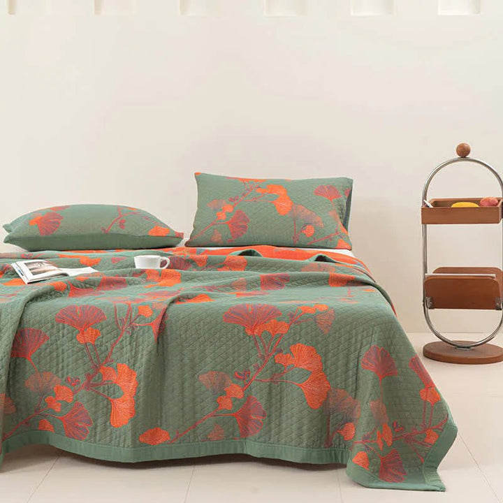 Skanto | GinkgoQuilt – Bomulls sengetøyssett med botanisk reversibel design