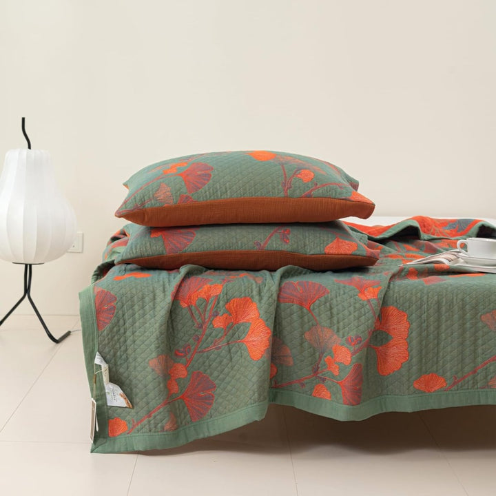 Skanto | GinkgoQuilt – Bomulls sengetøyssett med botanisk reversibel design