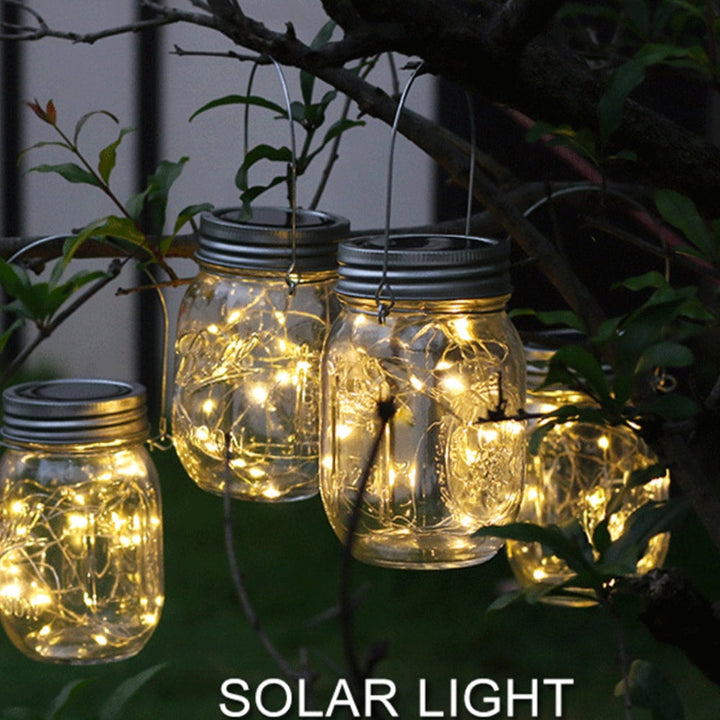 Solcellelampe med dekorativ LED-stripe og håndtak - 2 stk - | Skanto