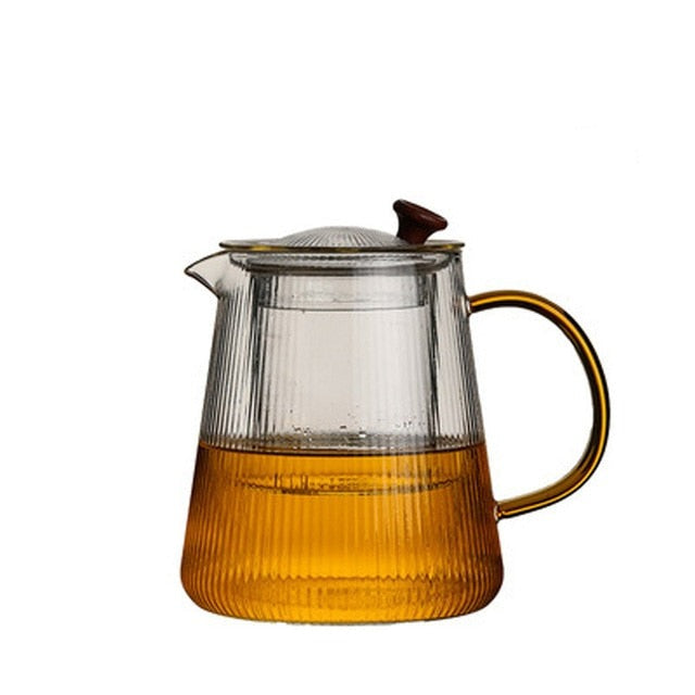 Glass Pot Filter Trebruk Håndtak Te Seremoni Transparent Tevare Sett | Skanto