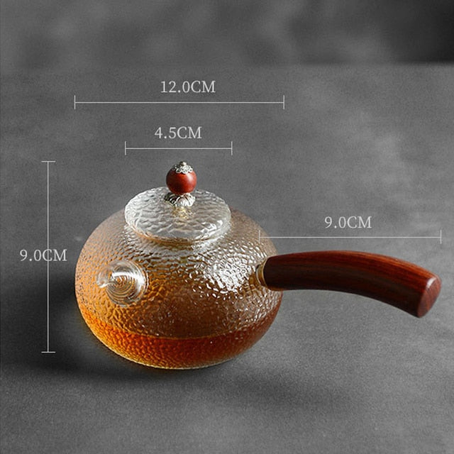 Glass Pot Filter Trebruk Håndtak Te Seremoni Transparent Tevare Sett | Skanto
