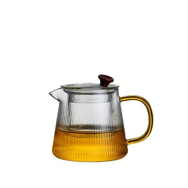 Glass Pot Filter Trebruk Håndtak Te Seremoni Transparent Tevare Sett | Skanto