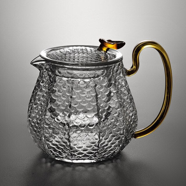 Glass Pot Filter Trebruk Håndtak Te Seremoni Transparent Tevare Sett | Skanto
