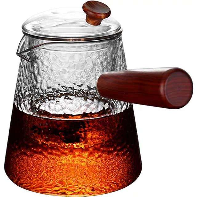 Glass Pot Filter Trebruk Håndtak Te Seremoni Transparent Tevare Sett | Skanto