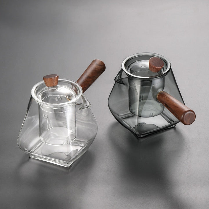 Glass Pot Filter Trebruk Håndtak Te Seremoni Transparent Tevare Sett | Skanto