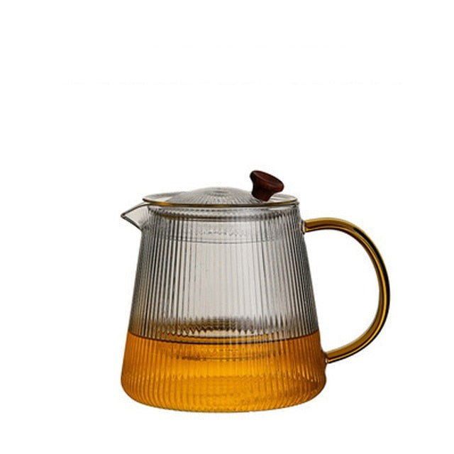Glass Pot Filter Trebruk Håndtak Te Seremoni Transparent Tevare Sett | Skanto