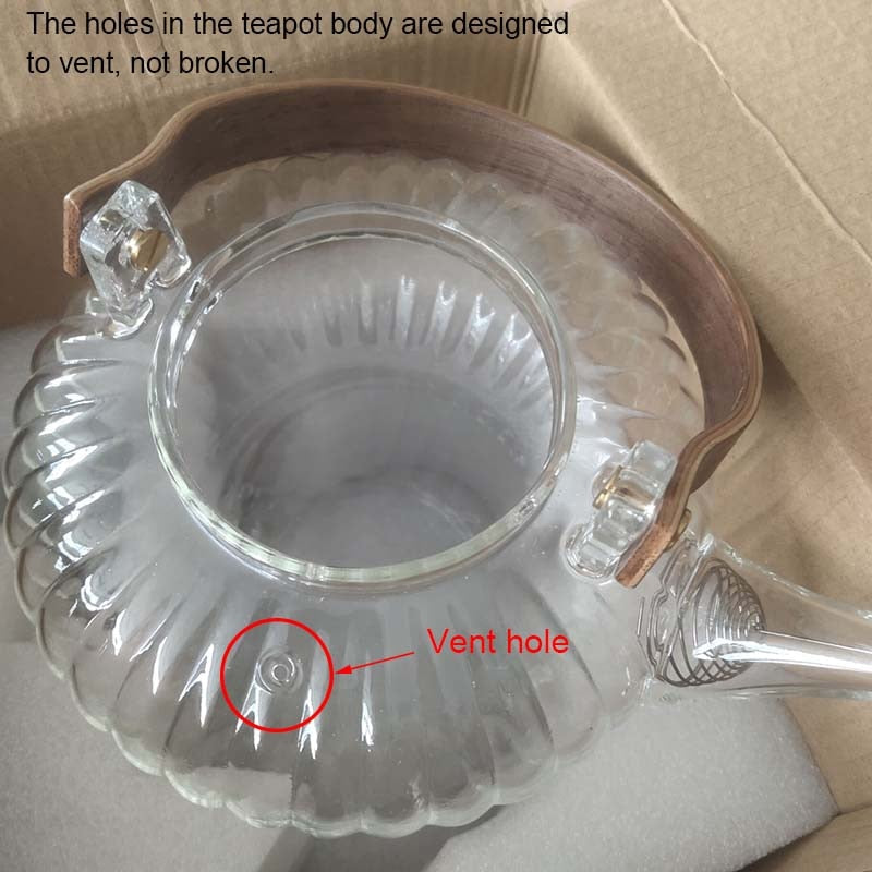 Glass tekanne med avtakbart filter, treskaft, borosilikat tekanne | Skanto
