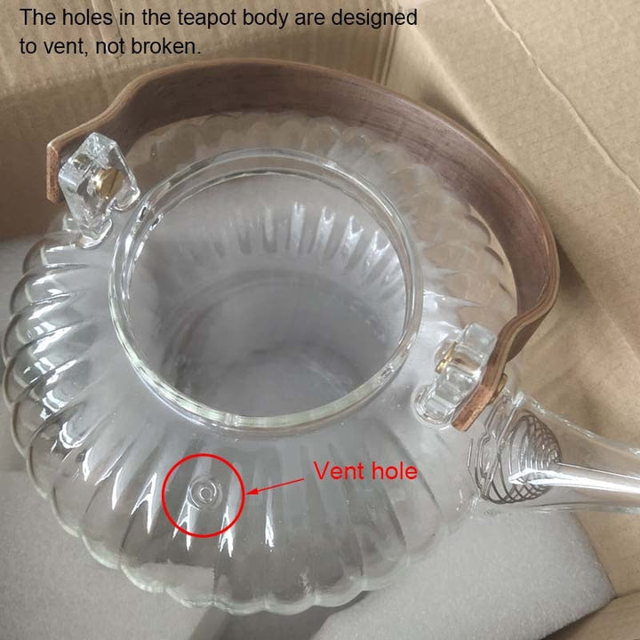 Glass tekanne med avtakbart filter, treskaft, borosilikat tekanne | Skanto