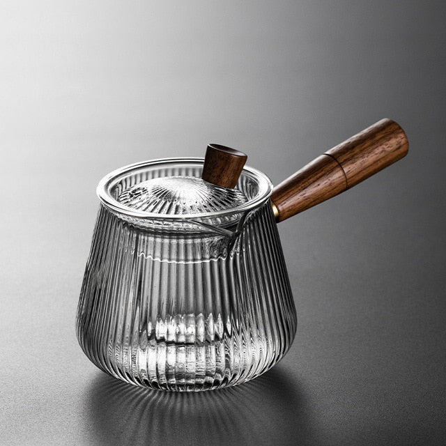 Glass Tekanne Trehåndtak Te-seremoni Gjennomsiktig Sett Kopp | Skanto