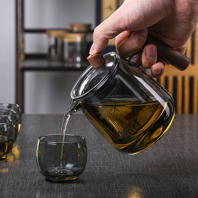 Glass Tekanne Tre håndtak Te-seremoni Gjennomsiktig Sett Kopp | Skanto