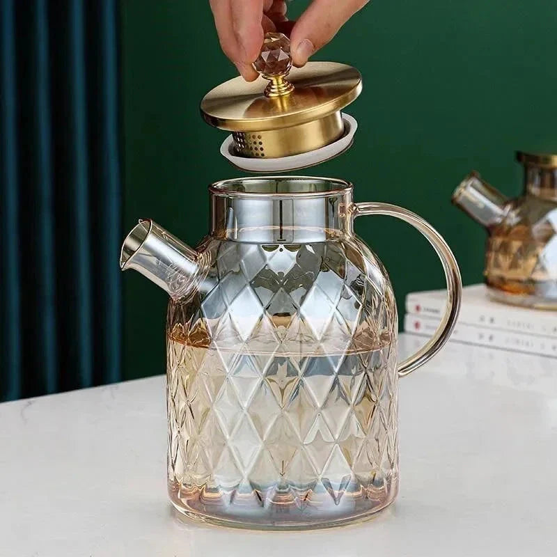 Glass Vannflasker Ambefarge Hjem Blomster Tekopp Kjele Termoskanne | Skanto