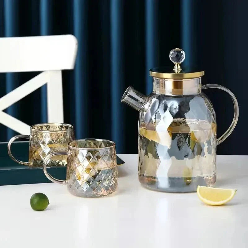 Glass Vannflasker Ambefarge Hjem Blomster Tekopp Kjele Termoskanne | Skanto