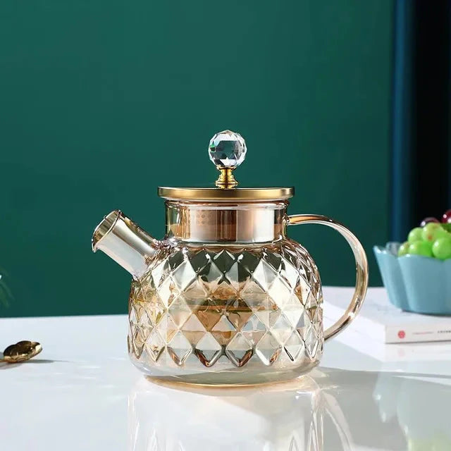 Glass Vannflasker Ambefarge Hjem Blomster Tekopp Kjele Termoskanne | Skanto