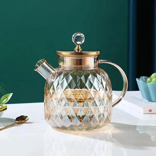 Glass Vannflasker Ambefarge Hjem Blomster Tekopp Kjele Termoskanne | Skanto