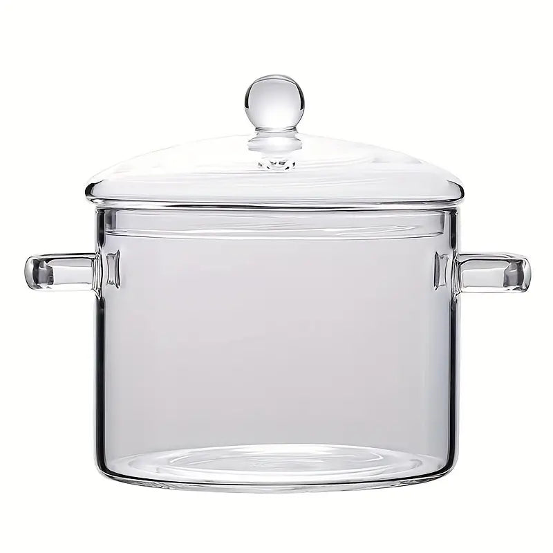 Skanto | KookZicht Glass – Transparent Glass Cooking Pot with Handles (1360 ml)