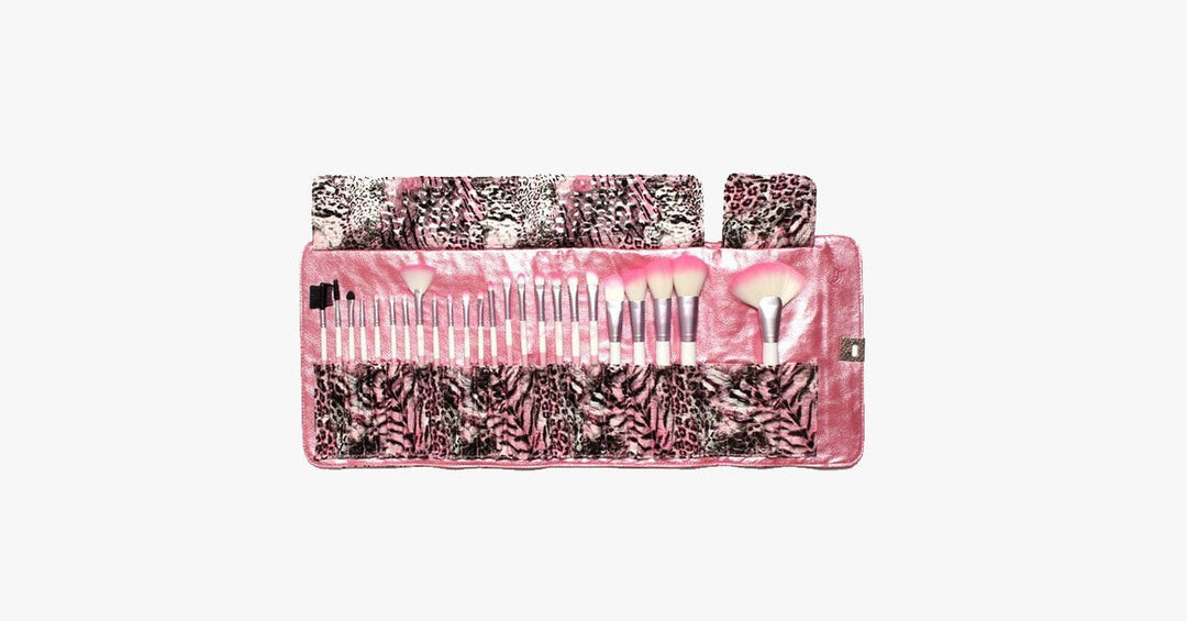 Skanto | 24-delt Rosa Leopard Penselsett