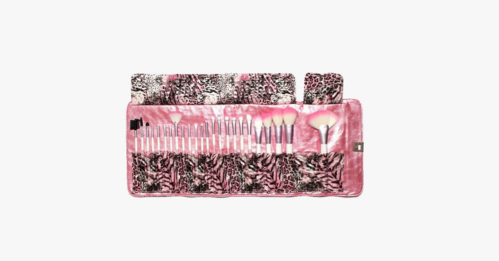 Skanto | 24-delt Rosa Leopard Penselsett
