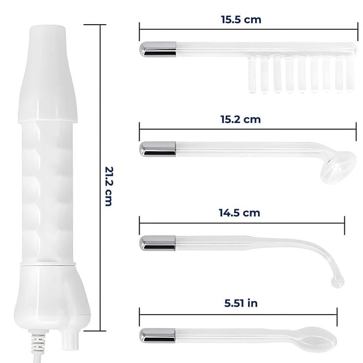 GlowVive Høyfrekvent D'arsonval Beauty Device | for Akne - Anti-Aging - Hudoppstramming - Hårvekst - Hodebunnspleie Skanto