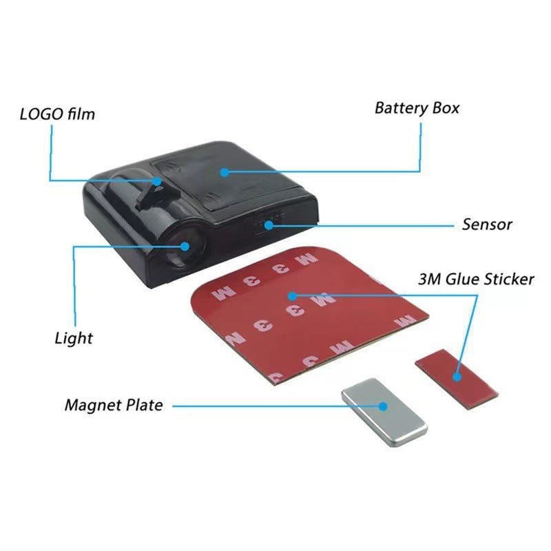 Logoprosjektor for Autotüren | Kabellose LED-Begrüßungsleuchte | Individuelles logo