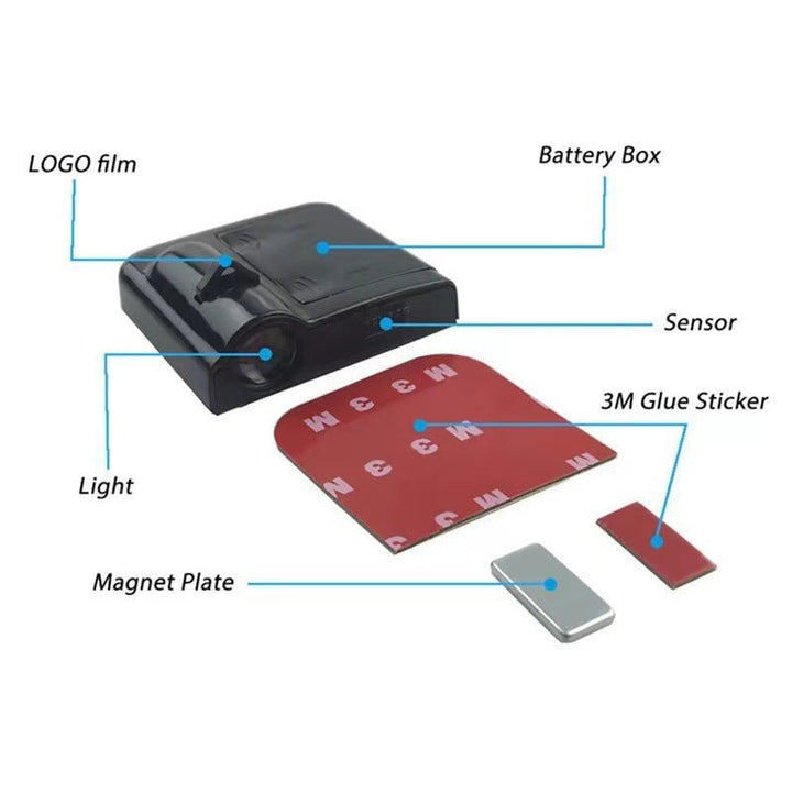Logoprosjektor for Autotüren | Kabellose LED-Begrüßungsleuchte | Individuelles logo