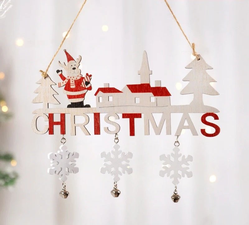 Skanto | Gnome Julestrad Tre Henge Ornament Skilt - Sett med 5 – Festlig Juledekorasjon for Hjem, Dør og Tre, Perfekt for Høytidsstemning