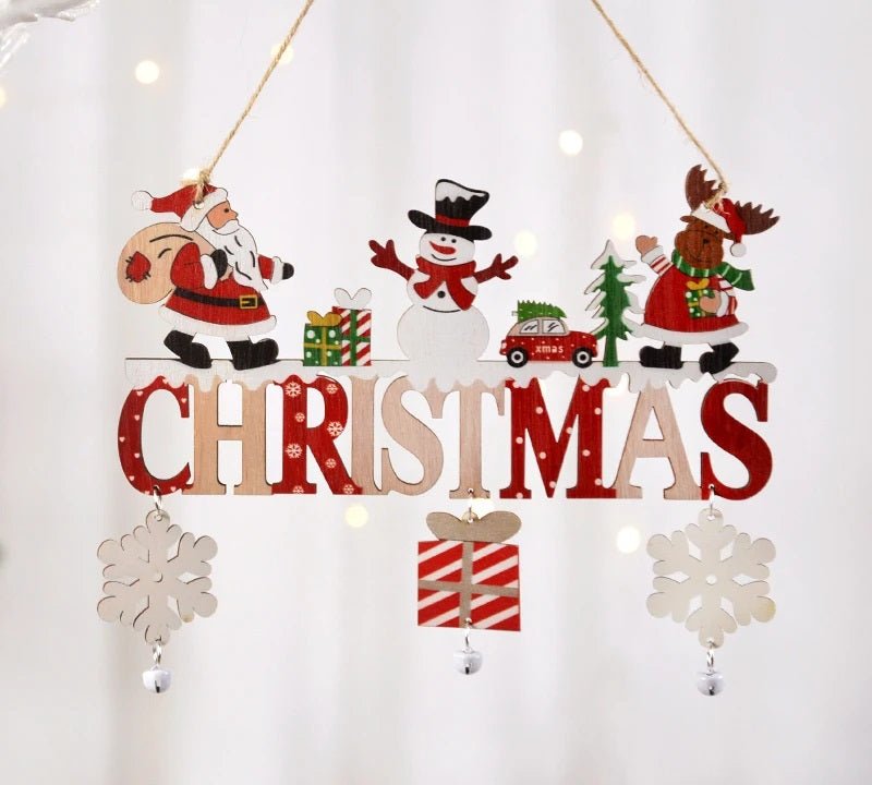 Skanto | Gnome Julestrad Tre Henge Ornament Skilt - Sett med 5 – Festlig Juledekorasjon for Hjem, Dør og Tre, Perfekt for Høytidsstemning